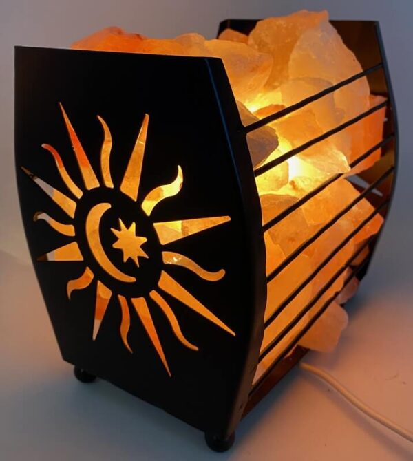Lampe de Sel Panier Lune & Etoile
