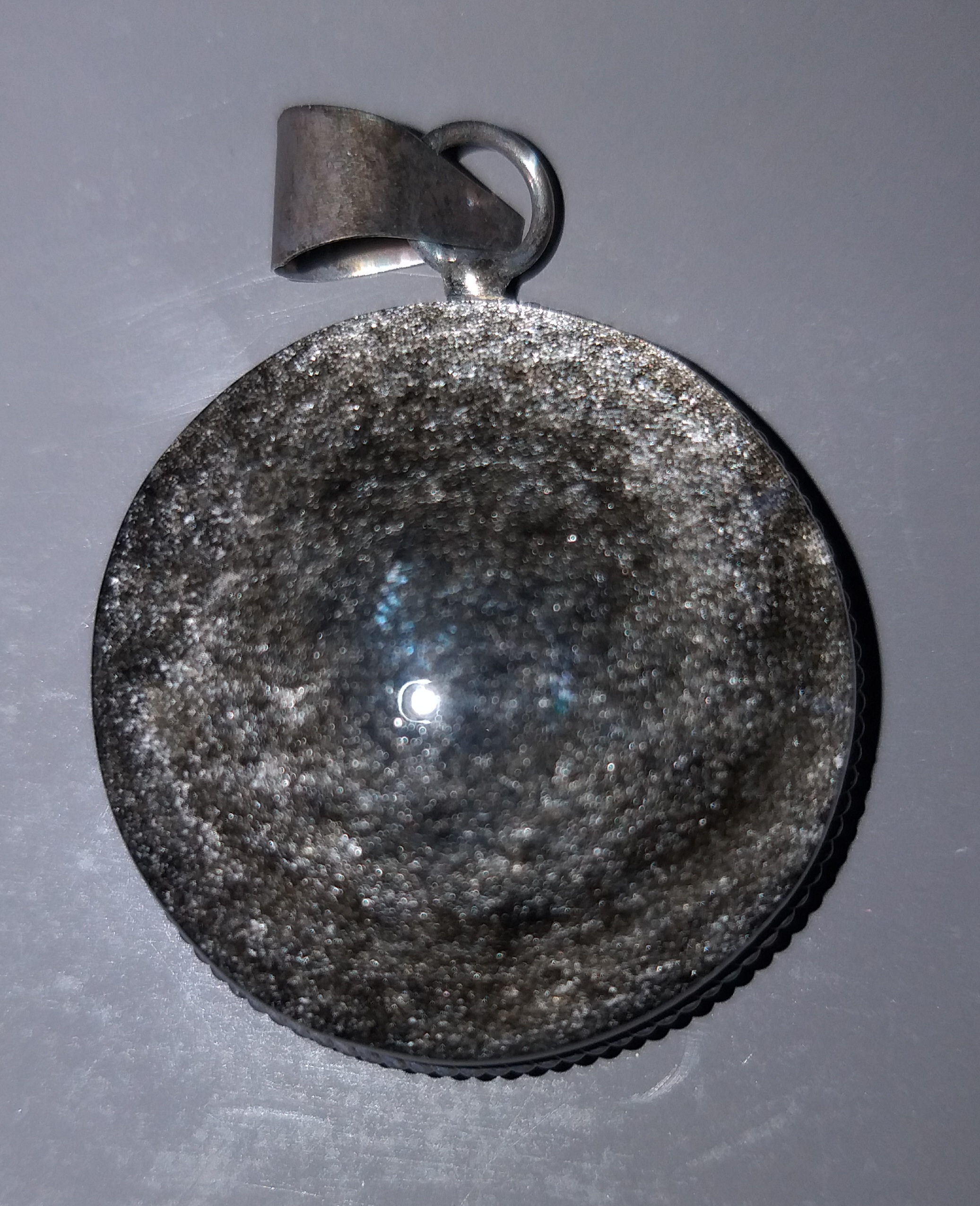 Obsidienne Argent ronde