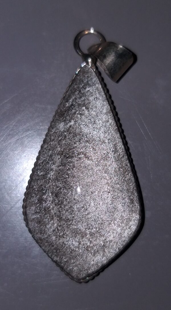 Obsidienne Argent Goutte Pointe