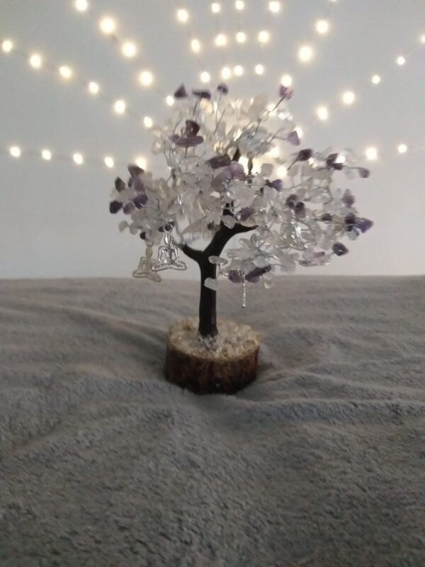 Arbre de Vie Cristal de Roche Améthyste Yoga