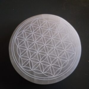 Plaque Sélénite A+ Fleur de Vie